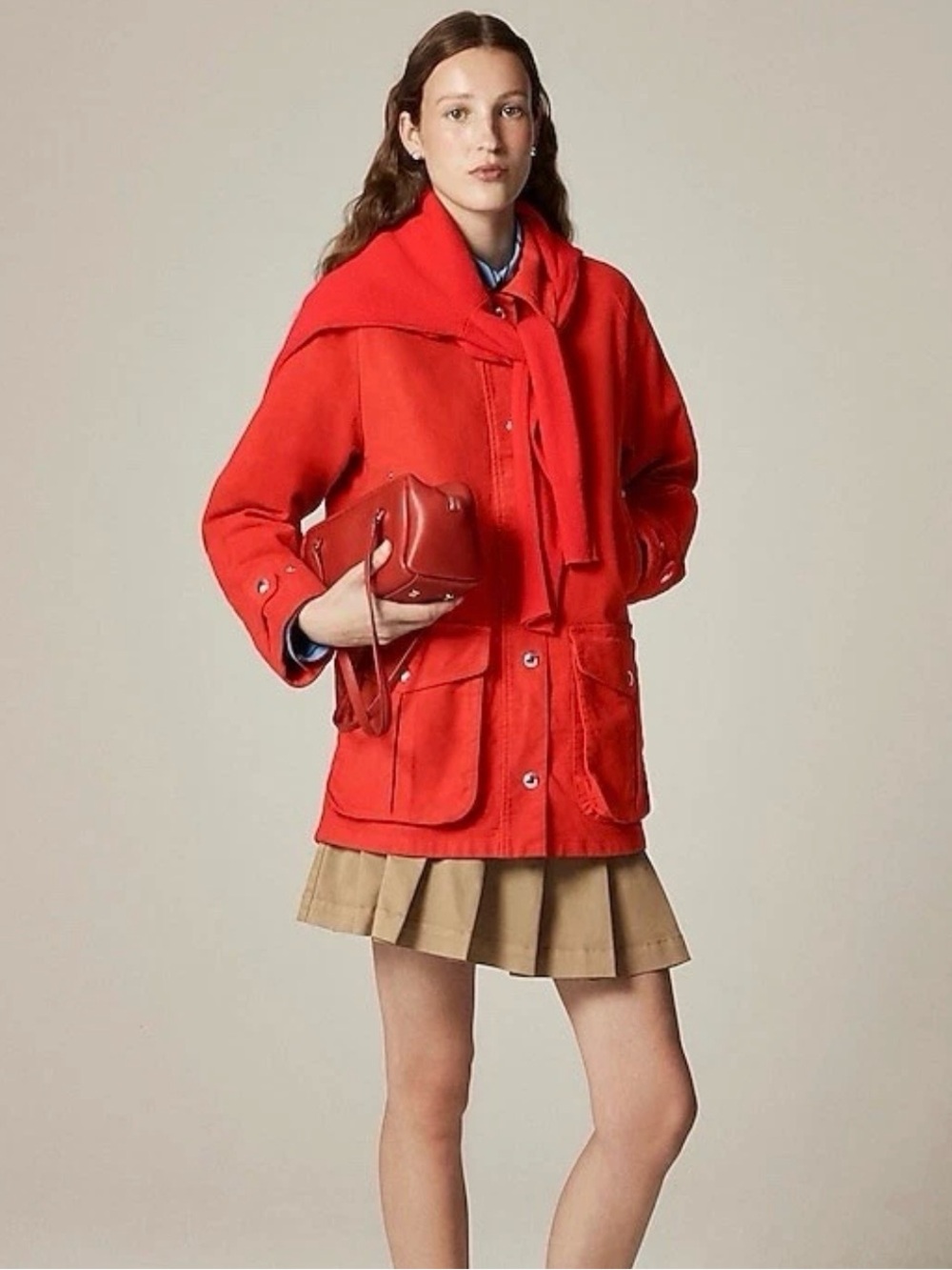 J. Crew Short Barn Jacket in English Ripstop Cotton - Mossy Brown